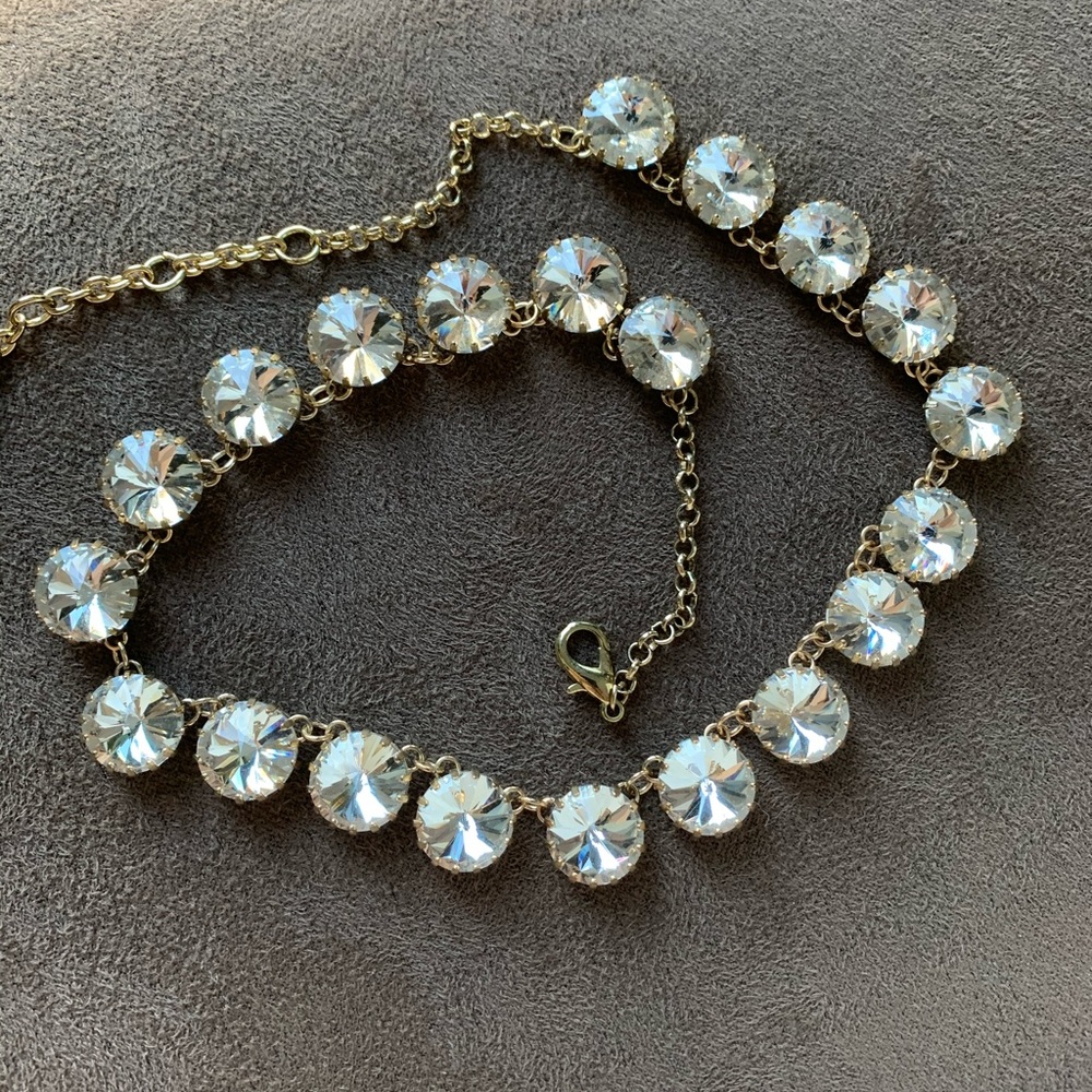 J. Crew gold and crystal necklace